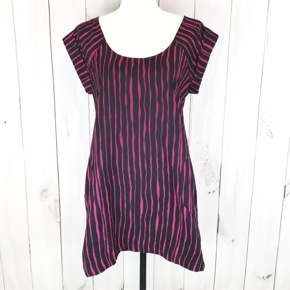Silence + Noise Zebra Stiped Pocket Dress